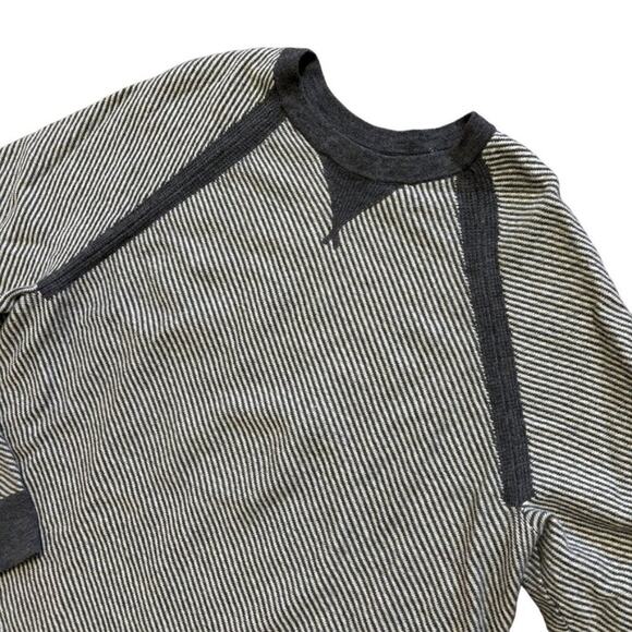 NEW TOAD&CO Strahlhorn Crew Sweater in Gray Stripe  Lambswool Nylon  SZ L - Picture 4 of 10